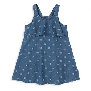 Calvin Klein Logo Print Chambray Jean dress 4T NWT